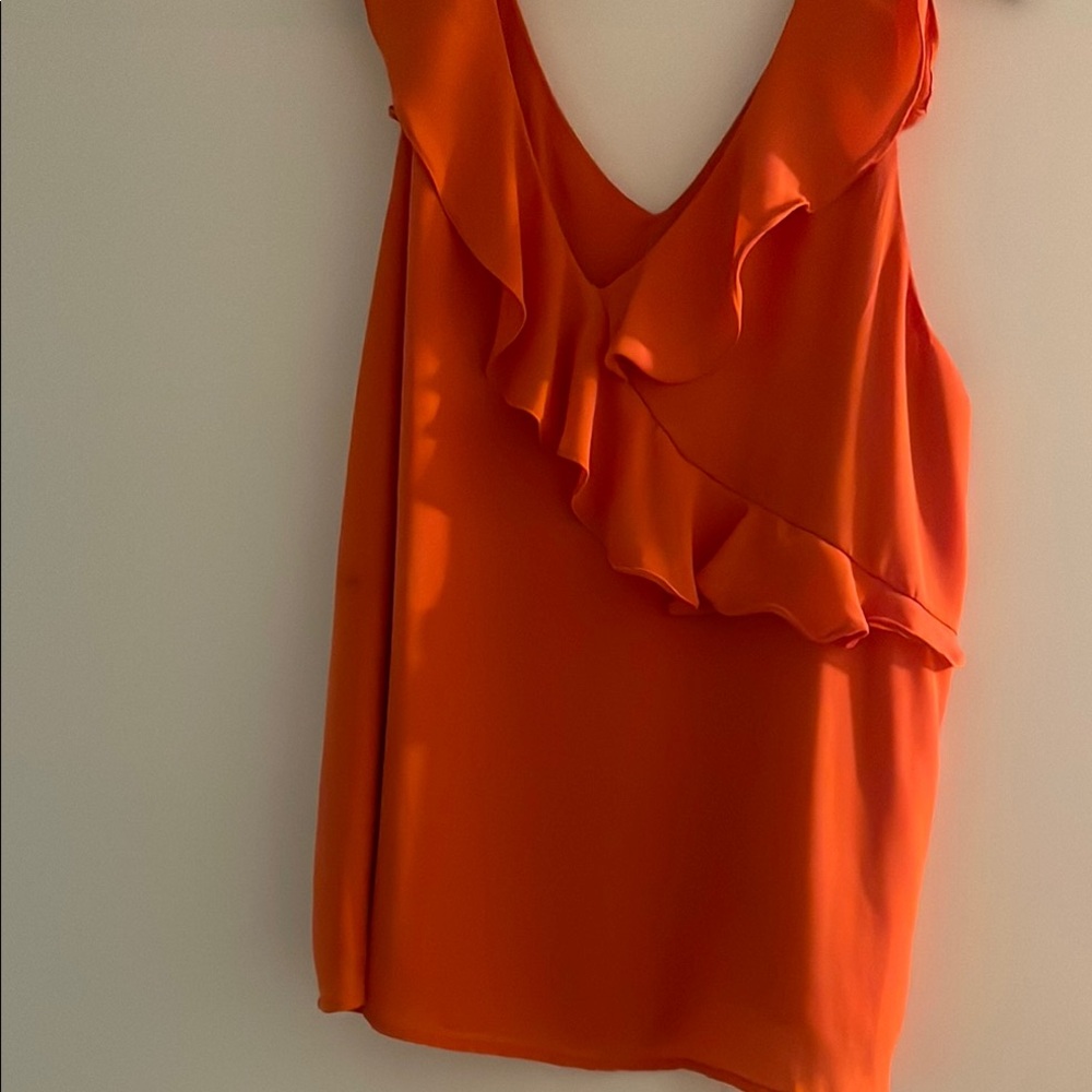 Elegant Orange Ruffle Top
